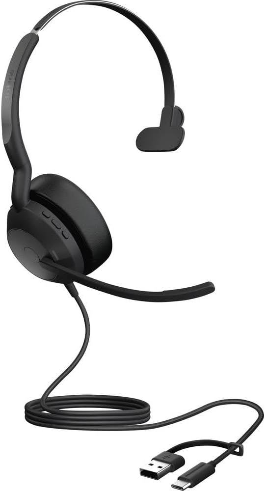 Jabra Evolve2 50 - USB-A/USB-C - schnurgebundenes Mono Headset Zertifiziert für UC-Plattformen Mono