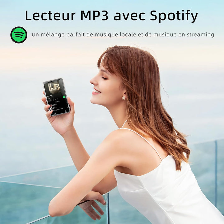 HIFI WALKER G7 MP3-Player mit Bluetooth & WLAN, Android 13, 144 GB Speicher, 3 GB RAM, 4-Zoll HD-Tou