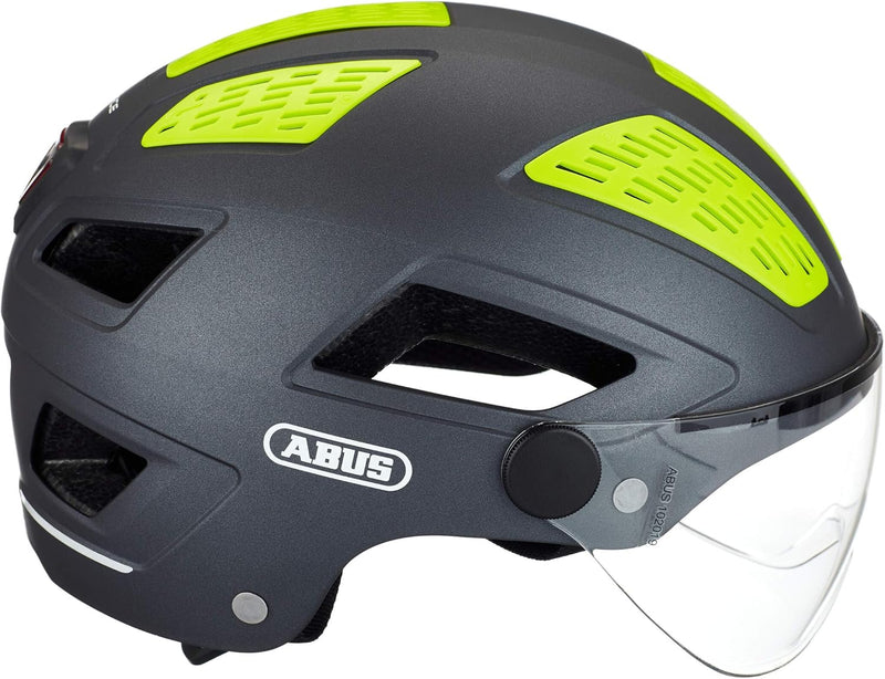 ABUS Stadthelm Hyban 2.0 ACE - Fahrradhelm mit Visier, Licht und ABS-Hartschale - für Damen und Herr