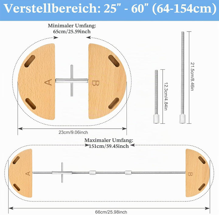 Hosenbund-Dehner für Jeans & Röcke, Stabiler Hosentaille-Erweiterer (65-151 cm), Manuell einstellbar