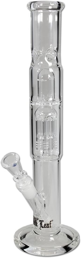 Black Leaf Elite 6-Arm Percolator Eis-Bong 38 cm 18er Inside Diffusor Chillum, 14er Kopf, OHNE Kickl