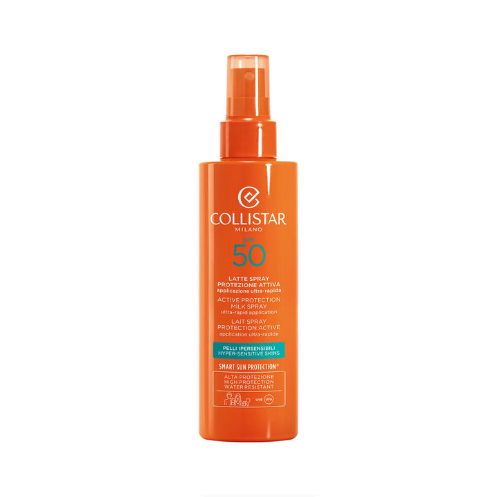 Collistar aktive Spray-Sonnenschutzmilch für hypersensible Haut, LSF 50, ideal für empfindliche/reak