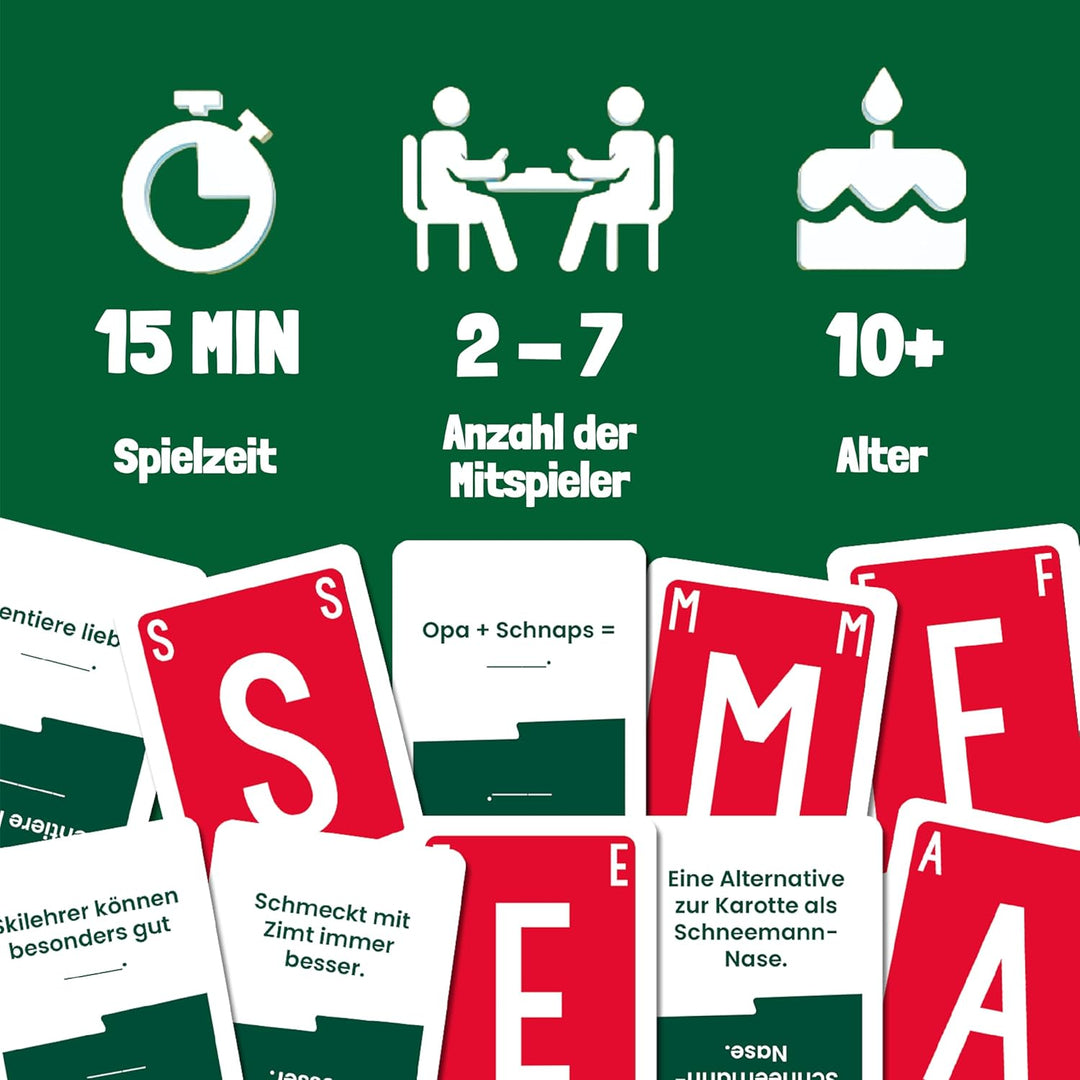 ATM Gaming Quickstop - Weihnachtsedition - Das Buchstaben-Duell - Kartenspiel für Jugendliche und Er