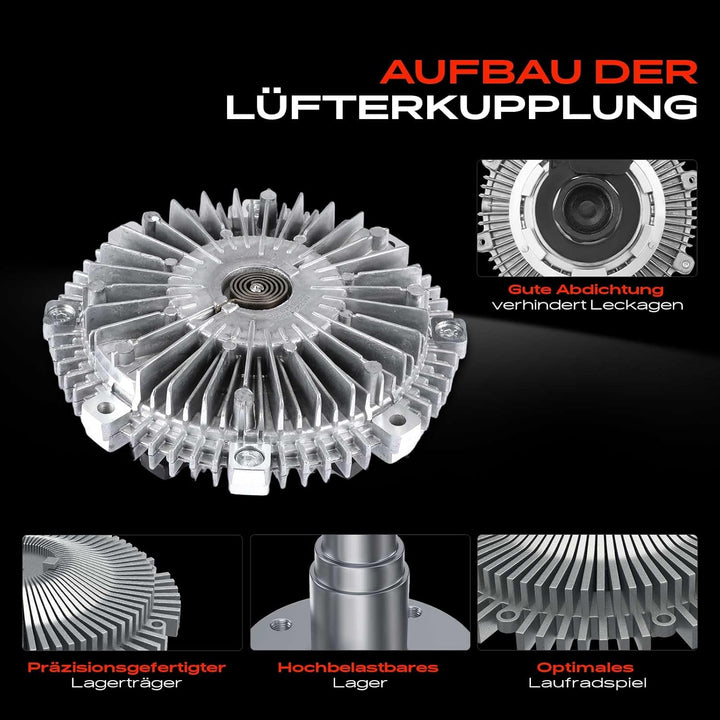 Frankberg Lüfterkupplung Kühlerlüfter Kompatibel mit Pajero II V3 W 3.2L 2000-2007 Pajero III V6W V7