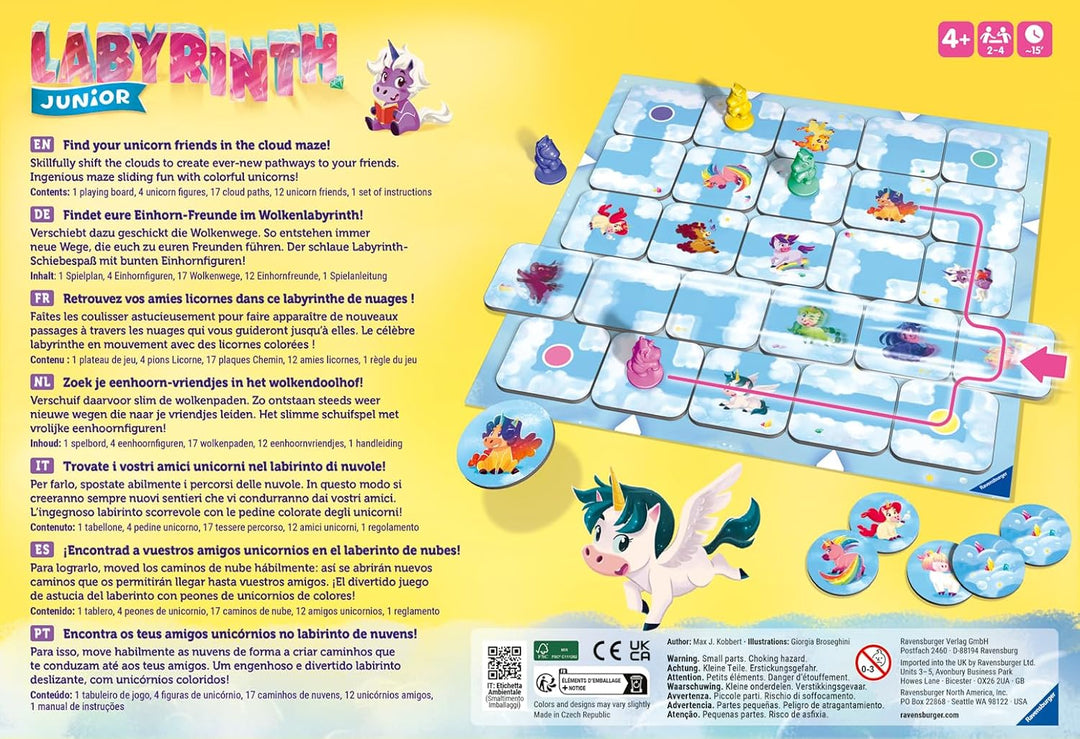 Ravensburger® 23046 - Einhorn Junior Labyrinth - Familienklassiker für die Kleinen, Spiel für Kinder