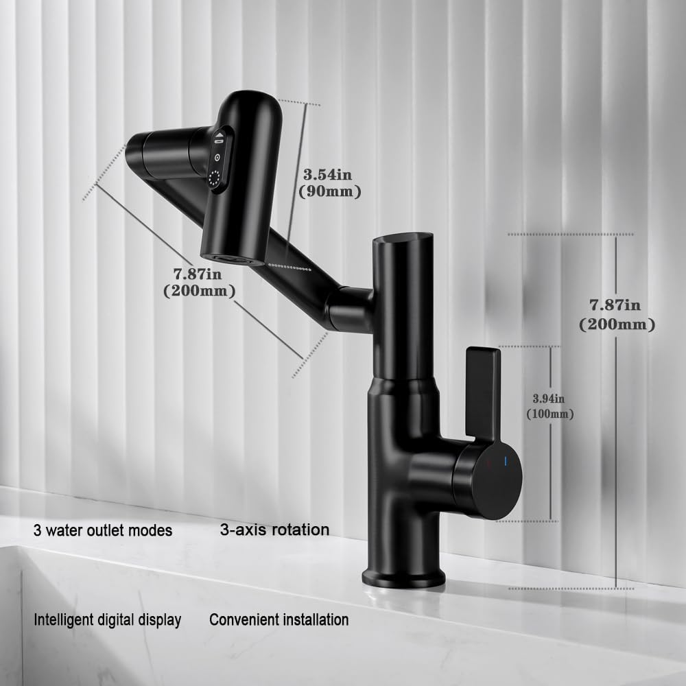 Smart Temperature Bathroom Wasserhahn, Einhebel-Badezimmer-Wasserhahn, Waschbeckenarmatur, Küchenarm