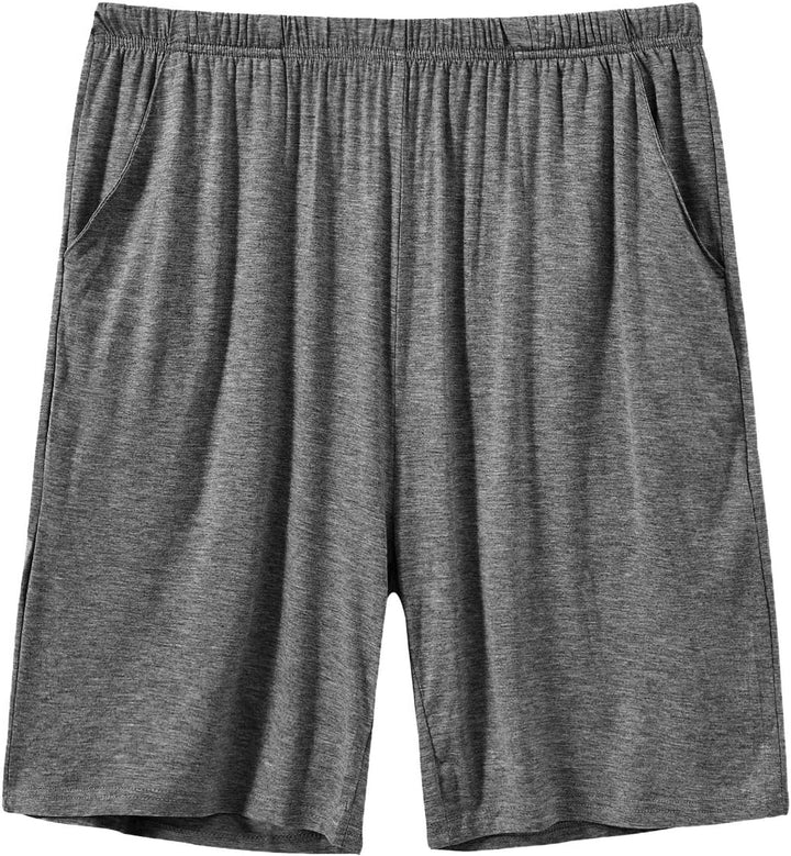 MoFiz Pyjamahose Herren Schlafanzughose Kurz Modal Schlafshorts Weit Loungewear, 2 Pack-05