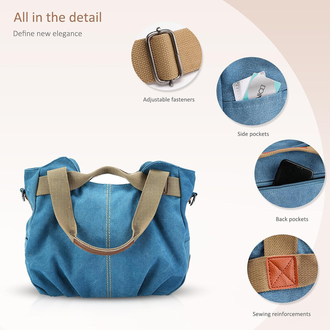 NICOLE &amp; DORIS Canvas Tasche Damen Tragetaschen für Damen Schultertaschen Umhängetasche Leinwand Han
