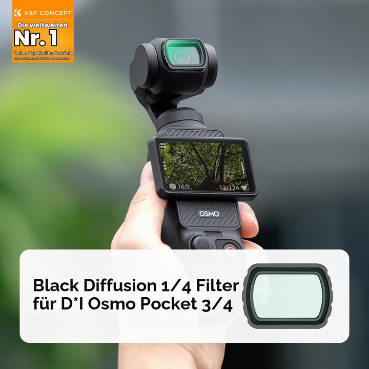 K&amp;F Concept OSMO Pocket 3 Black Mist 1/4 Filter Magnetisch Kompatibel mit DJI OSMO Pocket 3 (Alumini