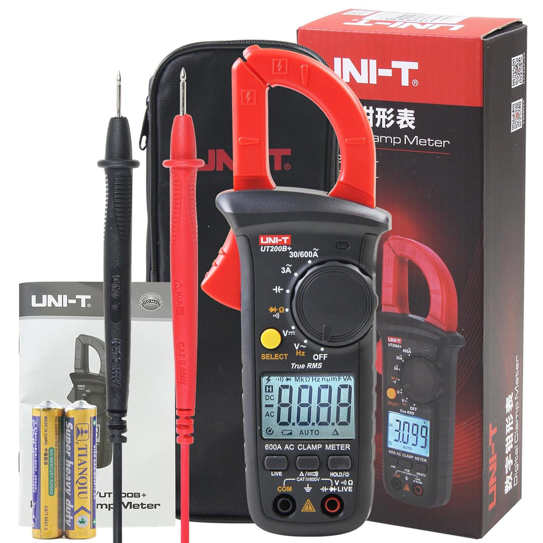Strommesszange, UNI-T UT200B+ Stromzange AC Strom True RMS Strommessgerät Auto Ranging mit LIVE-Drah