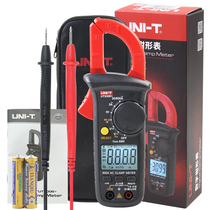 Strommesszange, UNI-T UT200B+ Stromzange AC Strom True RMS Strommessgerät Auto Ranging mit LIVE-Drah