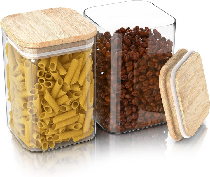 Arendo - Vorratsbehälter mit Deckel 1200ml - 2er Set - Behälter aus Glas – hitzebeständig – Vorratsd