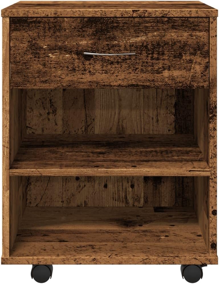 vidaXL Rollcontainer, Aktenschrank mit Stauraum, Rollschrank für Büro Arbeitszimmer, Bürocontainer B