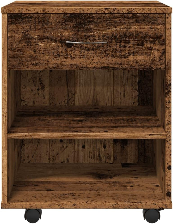 vidaXL Rollcontainer, Aktenschrank mit Stauraum, Rollschrank für Büro Arbeitszimmer, Bürocontainer B