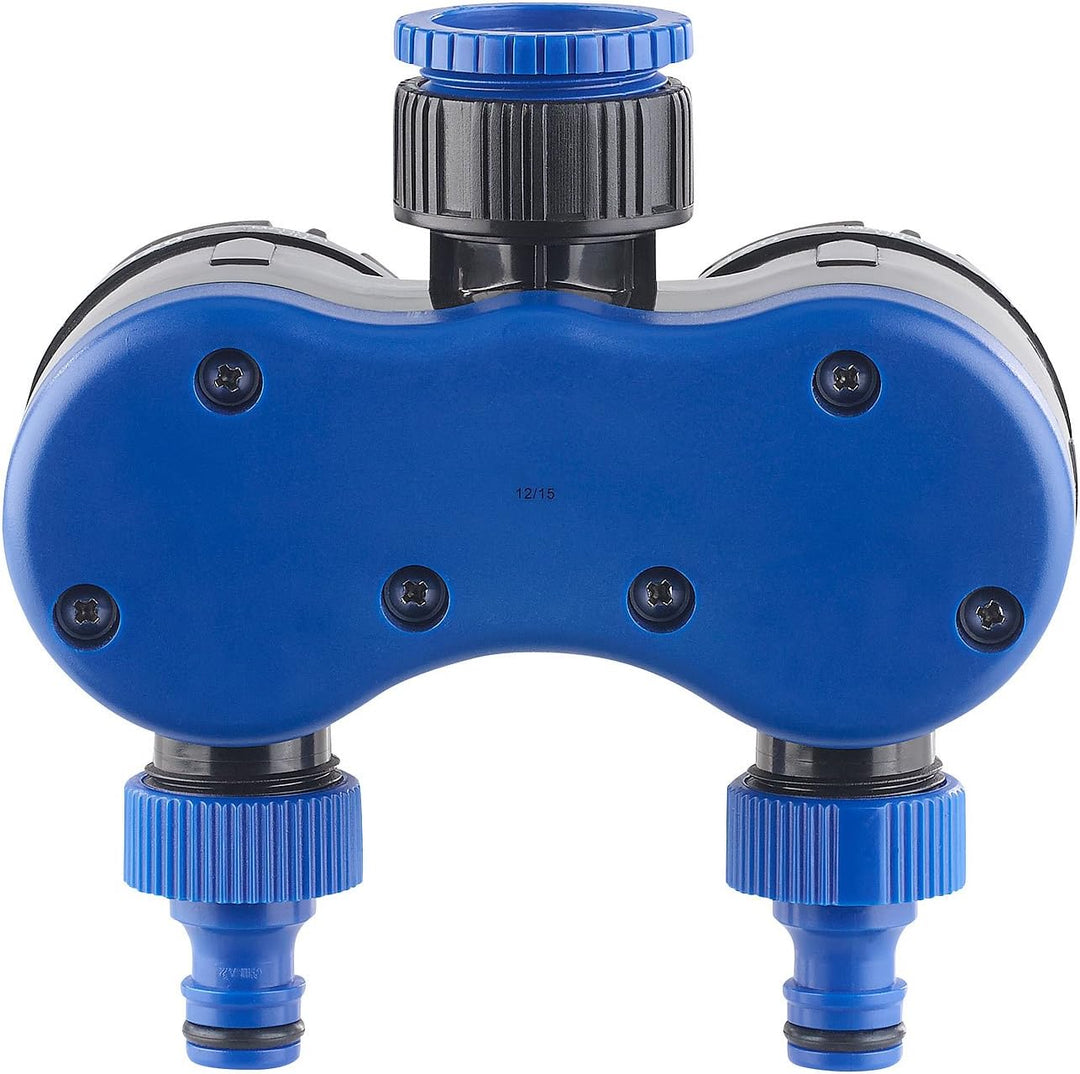 Royal Gardineer Wasser Timer: 2-Fach-Wasserverteiler mit mechanischer Bewässerungsuhr, bis 120 Min.