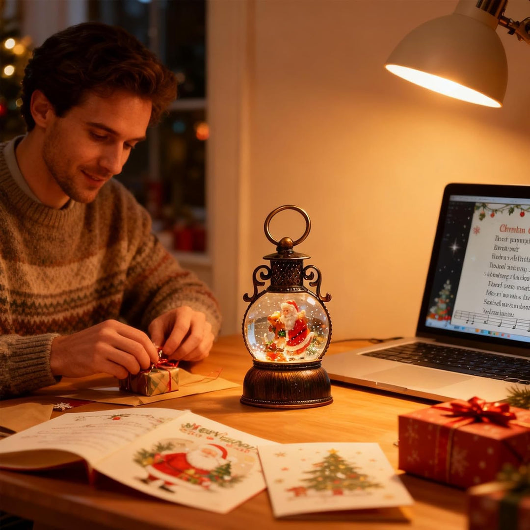 Leuchtende Weihnachtskugel,Partyszene Requisiten | Weihnachts Schneekugel Laterne Glitzerdekoration