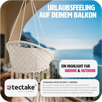 tectake® Indoor und Outdoor Hängesessel, Terrassen und Balkonmöbel, Hängesessel mit Gestell, robuste