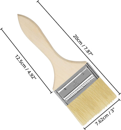 Kurtzy Wiederverwendbares Pinsel Set (24 STK) - 76,2 mm Pinselkopf, Malerpinsel Grösse 20 cm - Lackp
