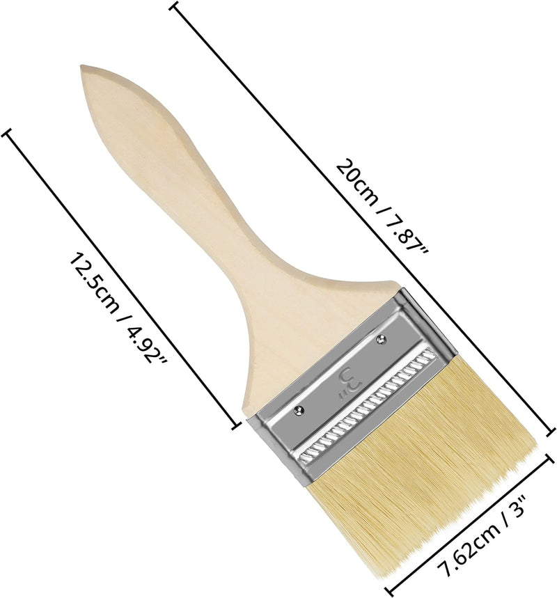 Kurtzy Wiederverwendbares Pinsel Set (24 STK) - 76,2 mm Pinselkopf, Malerpinsel Grösse 20 cm - Lackp