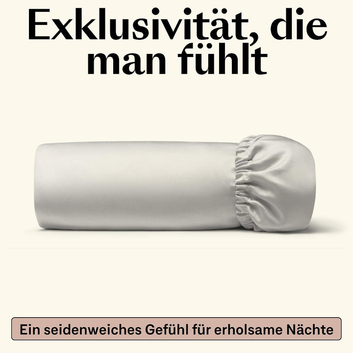 Bettlaken aus ägyptischer Baumwolle, mit elastischen Ecken, 160 x 200 cm, Beige/Sand, Höhe 30 cm Bei