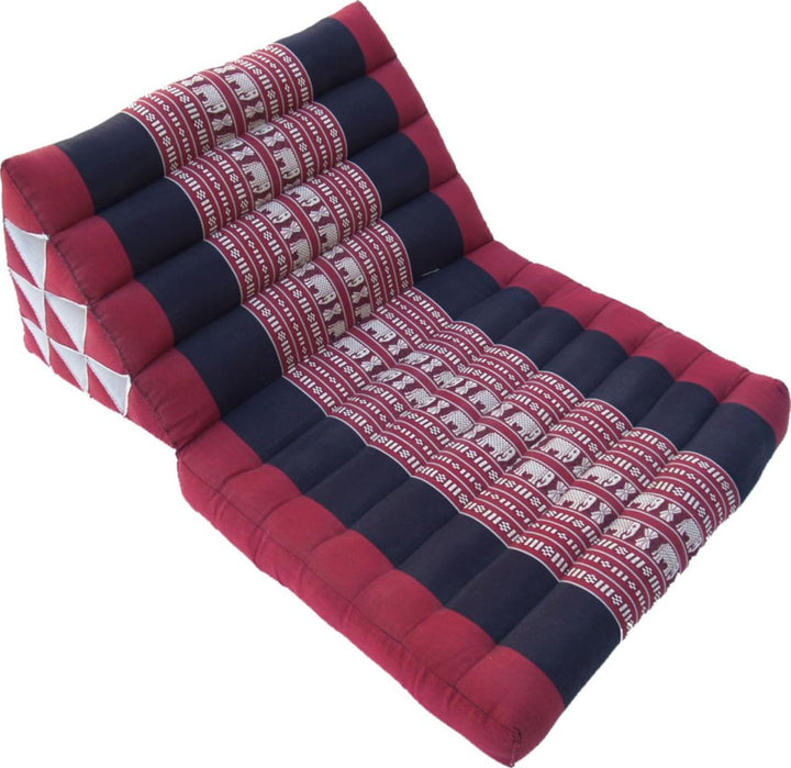 GURU SHOP Thaikissen, Dreieckskissen, Kapok, Tagesbett mit 1 Auflage - Dunkelrot/schwarz, 30x50x75 c