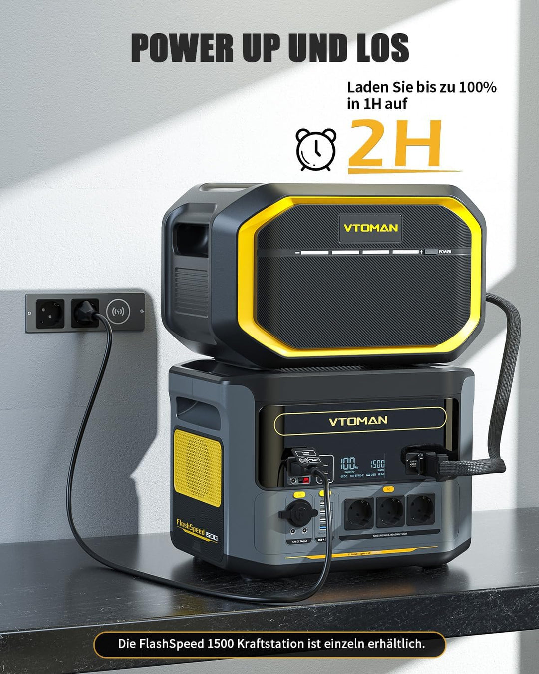 VTOMAN FlashSpeed 1500 Zusätzlicher Batterie 1548Wh - für FlashSpeed 1500/FlashSpeed 1000 Tragbare P