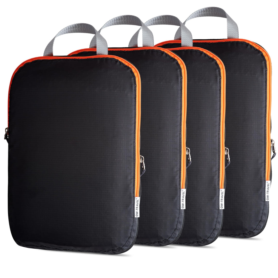 OW-Travel Einfach zu Organisierende Packwürfel Kompression für Koffer. 4 Grosse Koffer Organizer Kom