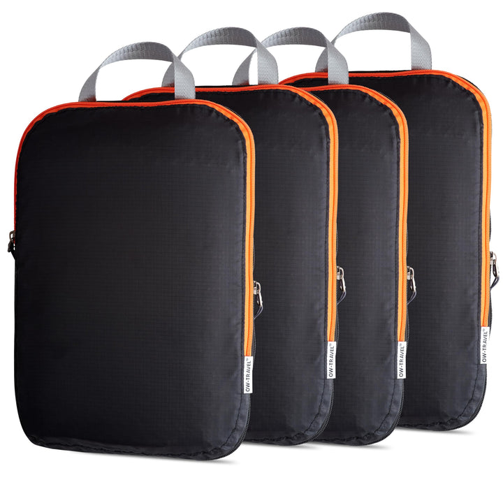 OW-Travel Einfach zu Organisierende Packwürfel Kompression für Koffer. 4 Grosse Koffer Organizer Kom