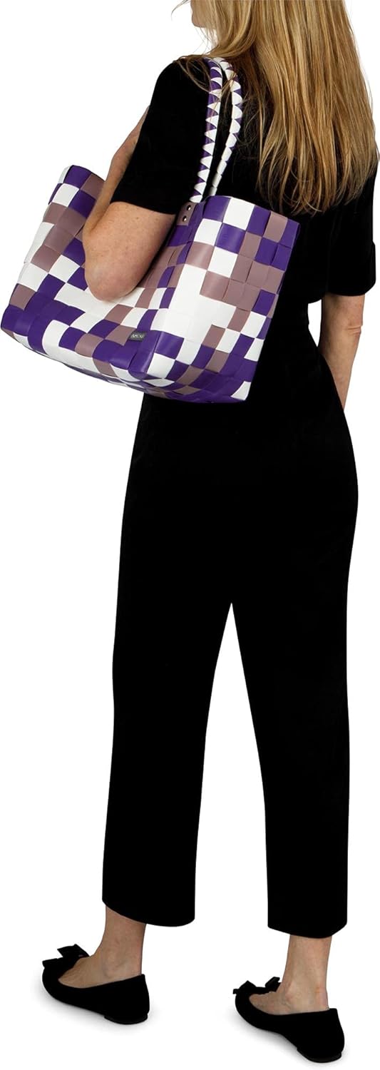 Einkaufstasche geflochten mit Henkeln - Tragetasche extra robust Farbe Classic/Lavendel Classic / La