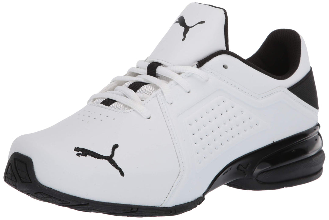 PUMA Herren Viz Runner Sneaker 44 EU Weiss Schwarz, 44 EU Weiss Schwarz