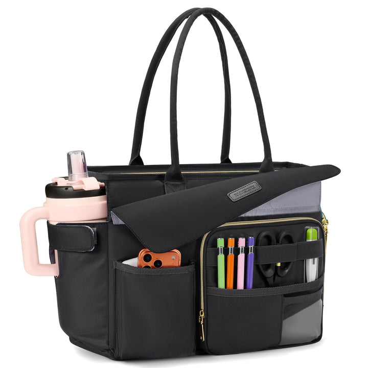 RAINSMORE Lehrertasche Damen mit Lunchfach 17.3 Zoll Laptoptasche Gross Isoliertes Fach Wasserdicht