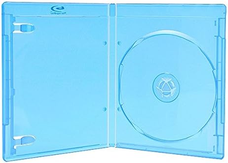 Amaray Blu-Ray Hüllen, Slim 11 mm, Maschinen-Pack-Qualität, Blau, Transparent, 100 Stück