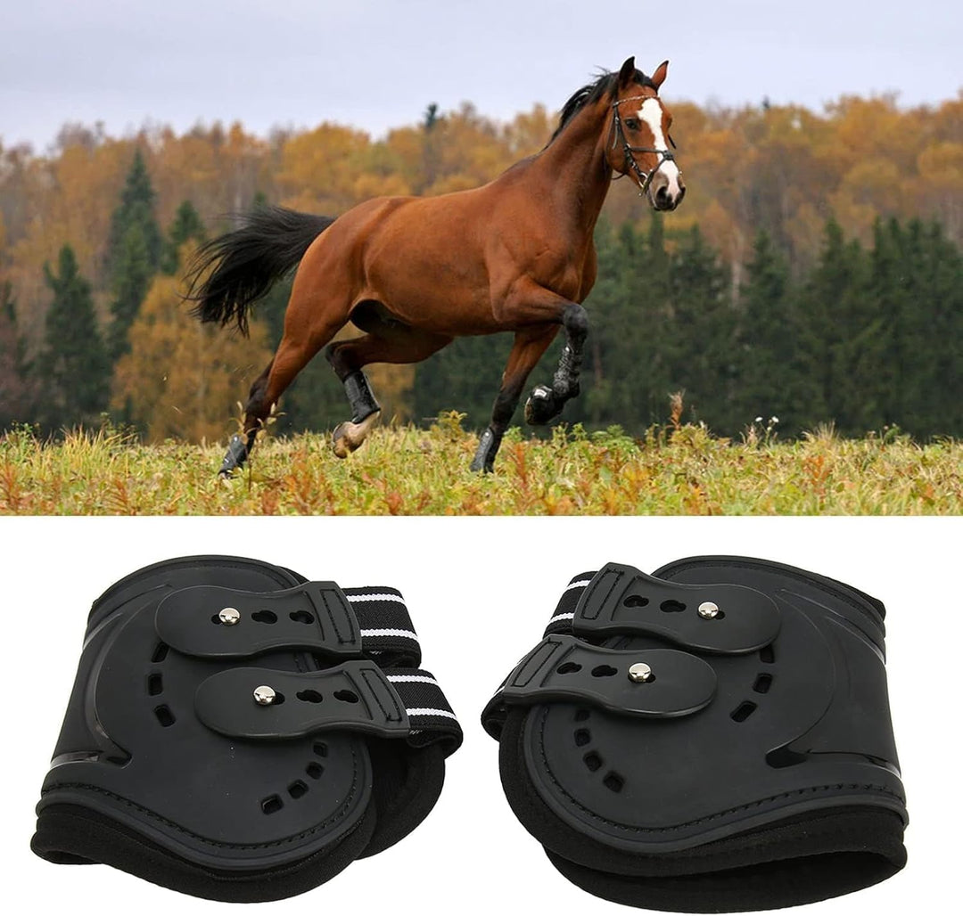 BAOFUYA Pferde Hinterbeinstiefel, Atmungsaktive, Schlagfeste Pferde Hinterbeinstiefel, Verstellbar,