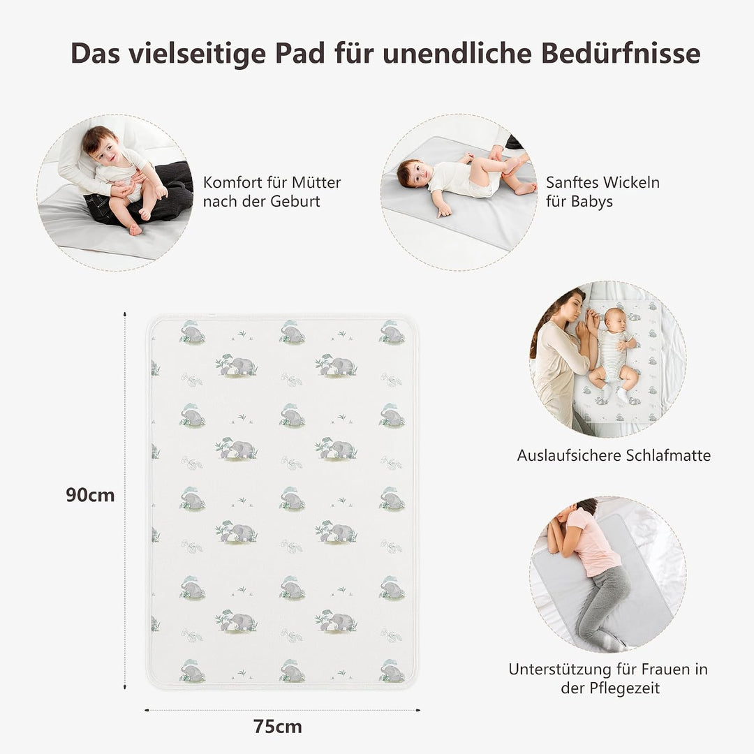 Susurration 2er Pack Bettunterlage Wasserdicht Kinder 75x90 cm Waschbar Unterlage Bett Weich Nässesc