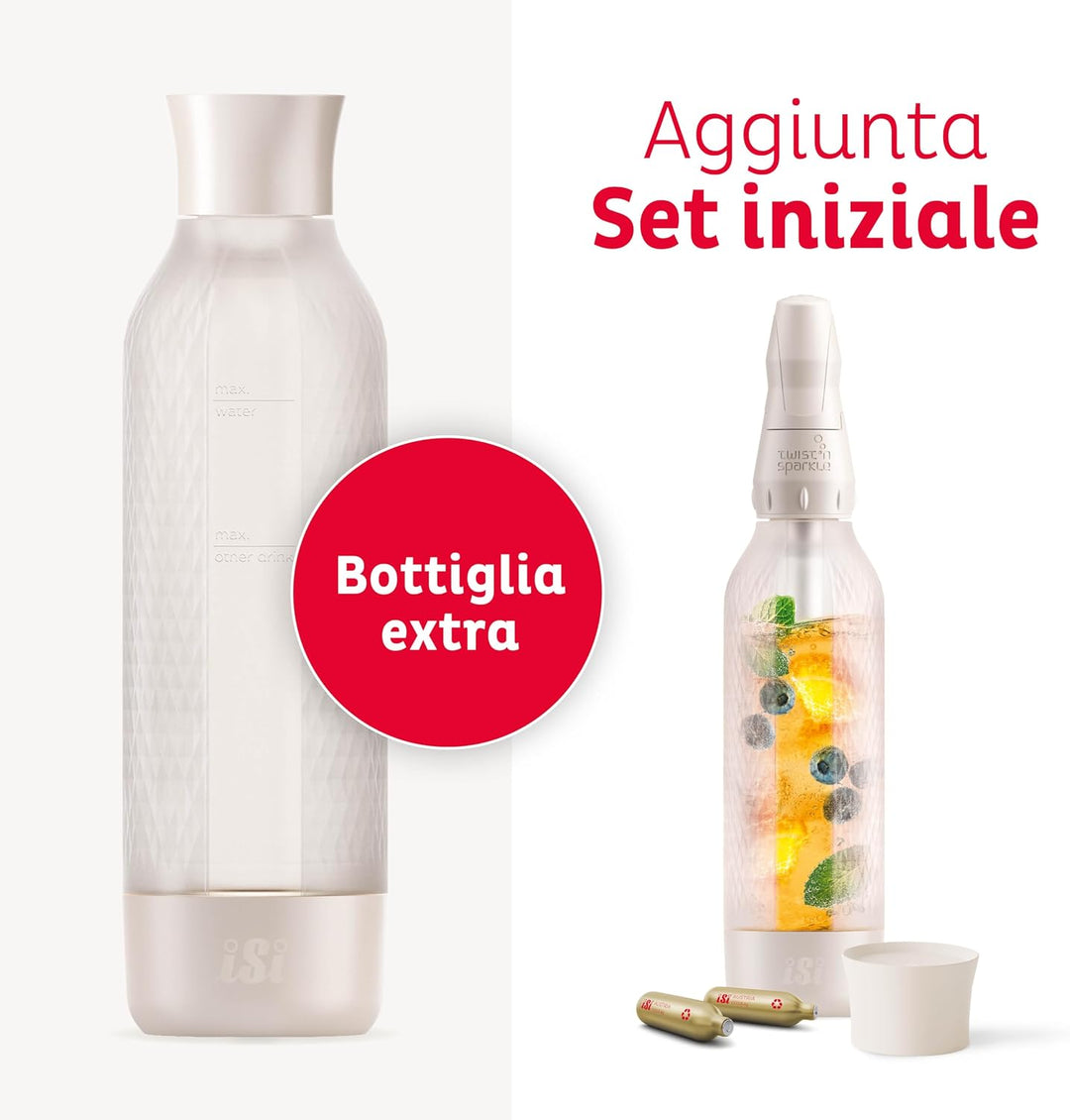 ISI Twist'n Sparkle Virtuoso Zusatzflasche Wassersprudler 0.95L – Ersatzflasche Soda Maker für Sprud