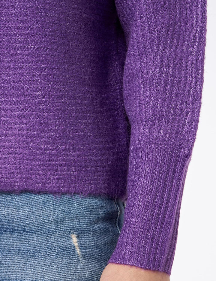 ONLY Damen Onldaniella L/S KNT Noos Pullover S Amaranth Purple/Detail:melange, S Amaranth Purple/Det