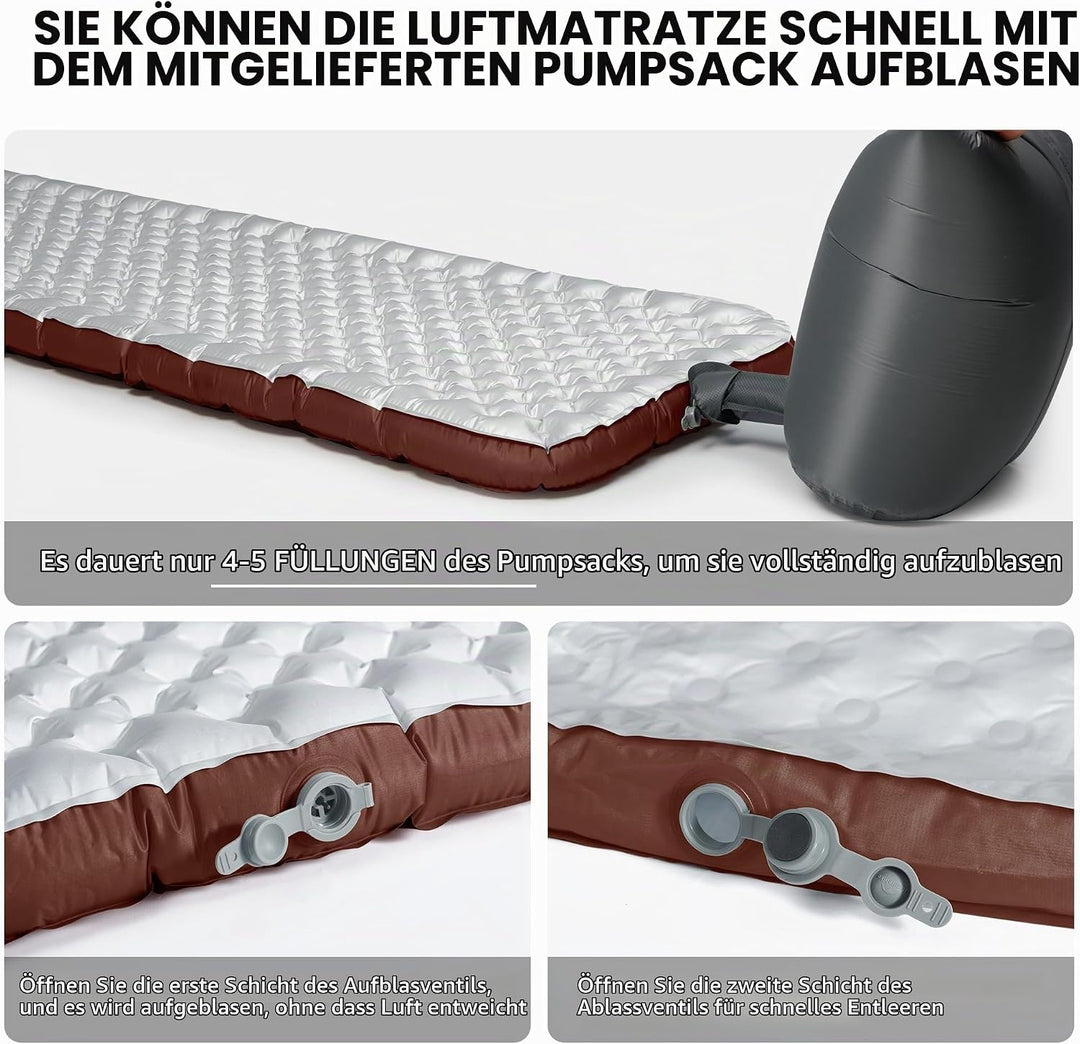Naturehike Thermal 5,8 R- Wert Camping Isomatte with Seitenwände, 4 Jahreszeiten 9cm Dick Ultralight