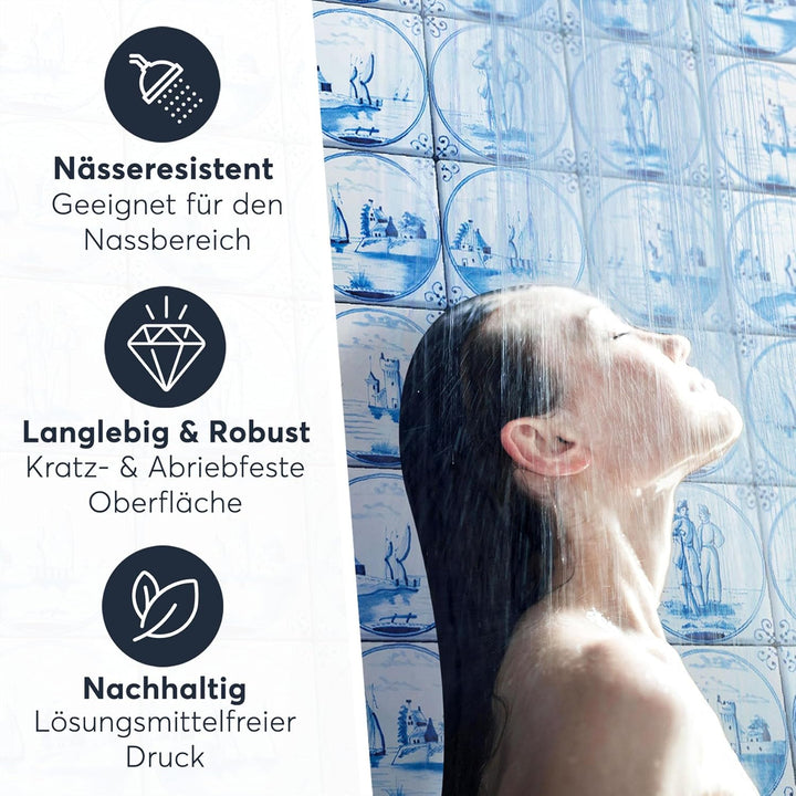 Fliesenfolie - Aufkleber für Wandfliesen von Küche u. Bad I selbstklebende Fliesen-Sticker - Kachela