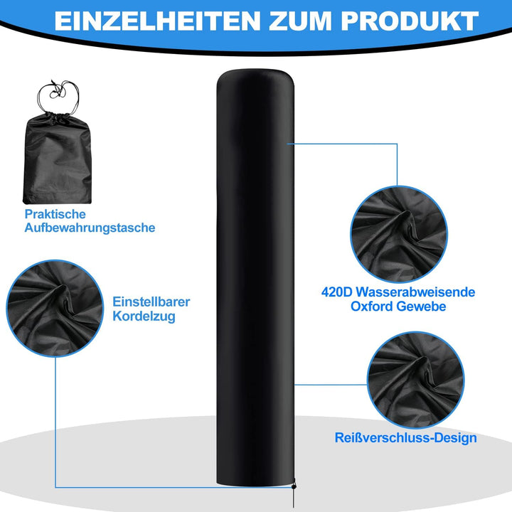 Yakimz Solardusche 40 Liter inkl. Schutzhaube Handbrause 180° Duschkopf, 225cm Solarbeheizte Duschen