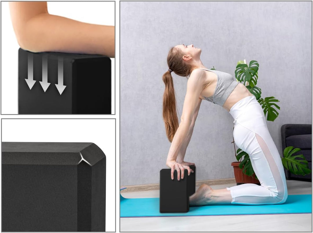 EXERZ Yoga-Blöcke, 2 Stück, Gymnastikblöcke, Übung, Workout, Fitness, Pilates, Stretch, Handstand, r