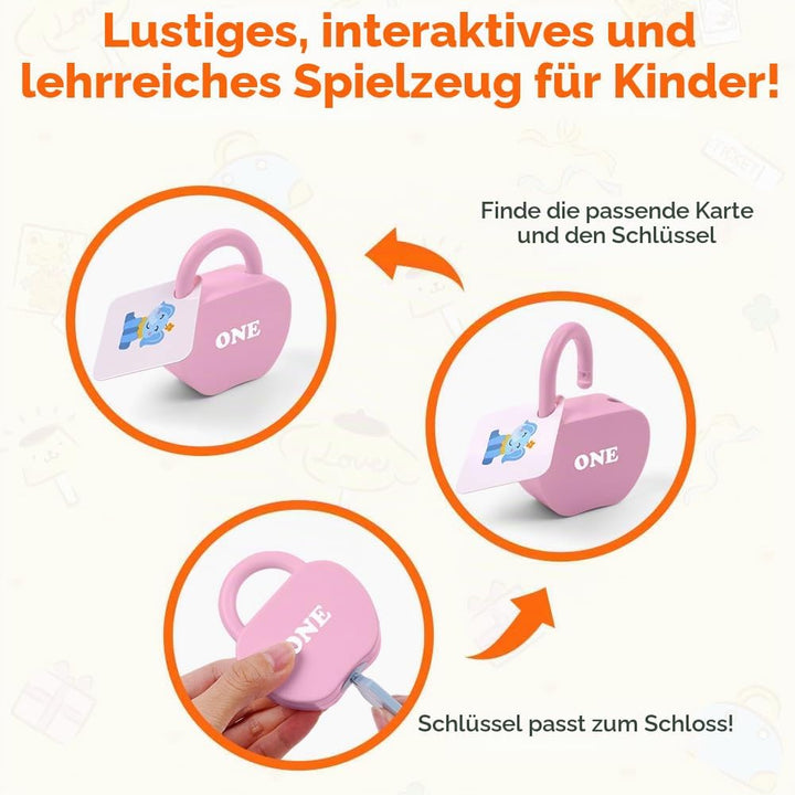 10 Set Schloss und Schlüsselspiel, Montessori Baby Keys Spielzeugset, Lock Und Schlüsselspielzeug, V