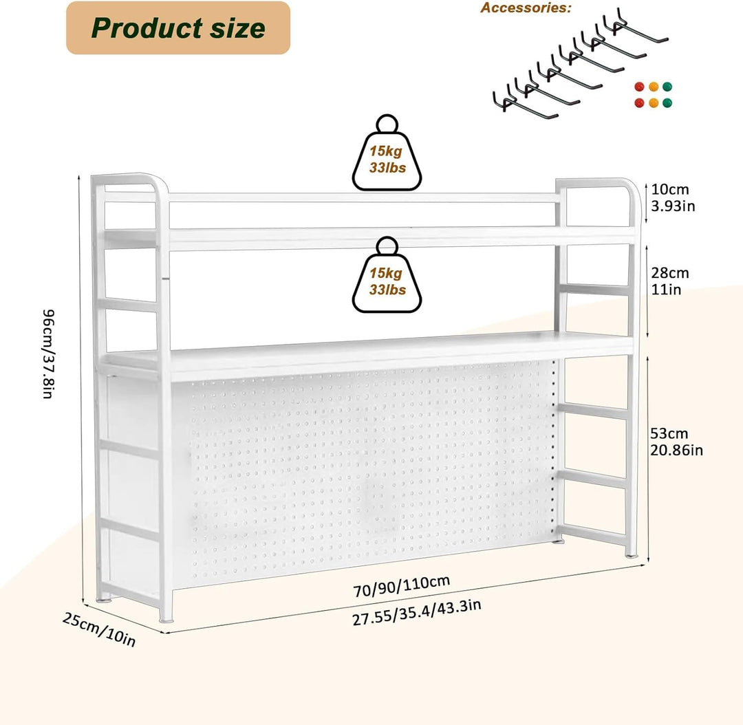 FPIGSHS Desk Countertop shelf, Regierbare Mehrschicht-Speicherungsschale, Schreibtischschränke, mult