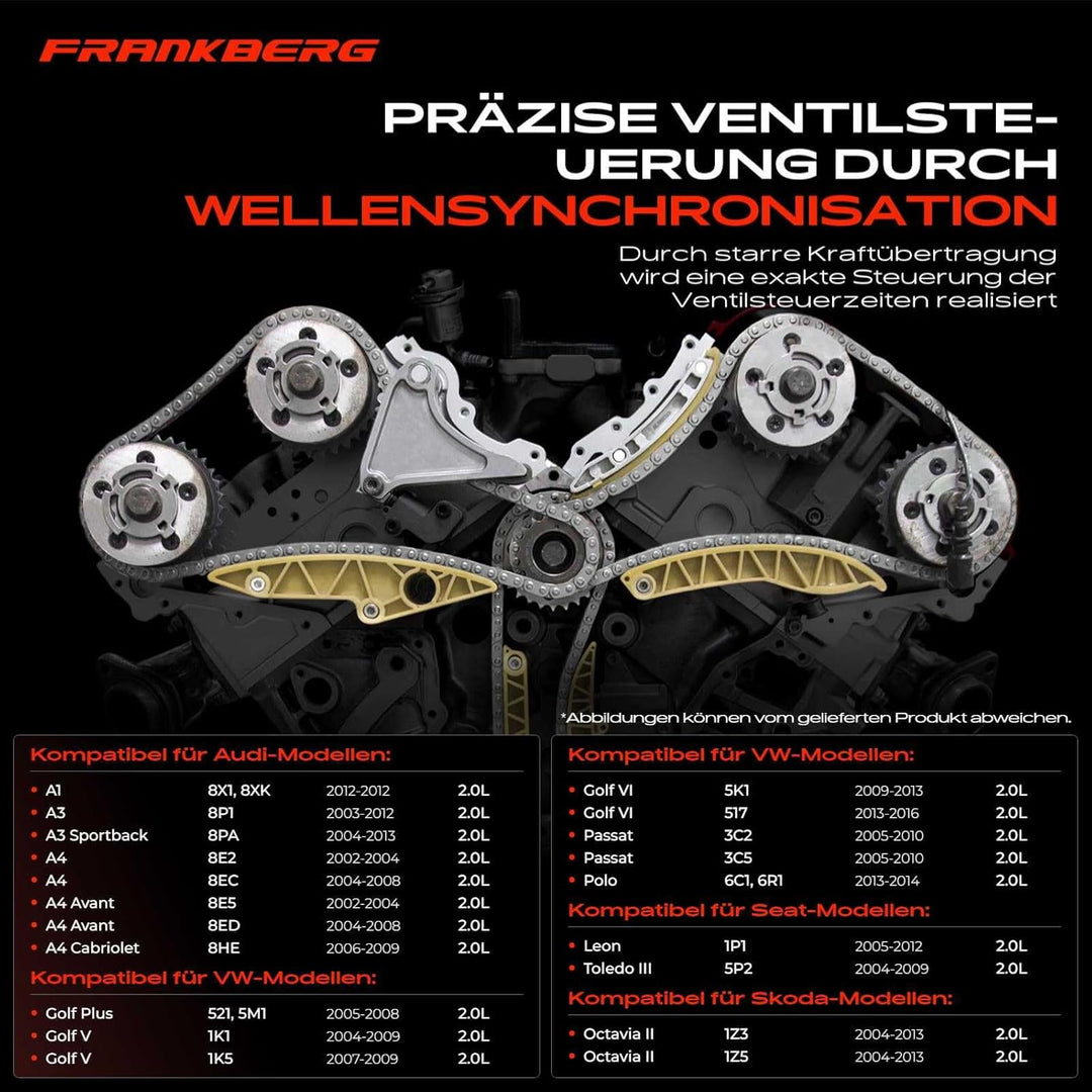 Steuerkettensatz Steuerkette für A1 A3 A4 A6 Altea 5P Exeo 3R Leon 1P Toledo III Octavia II 1Z3 EOS