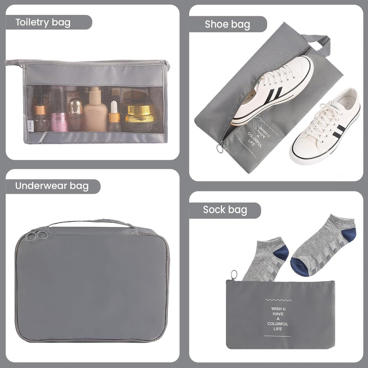 MosaiRudo 8-teilig Koffer Organizer Set, Packing Cubes, Packwürfel für Urlaub & Business,Reise Organ