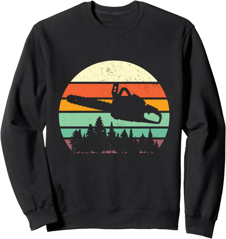Holz Retro Kettensäge - Holzfäller Forst Wald Lustiges Holz Sweatshirt