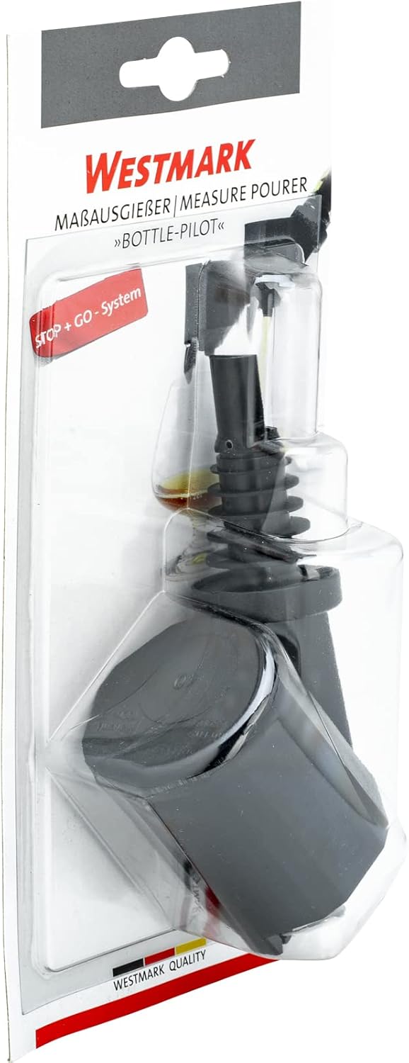 Westmark 1 Massausgiesser, Dosierung pro Ausguss: 4cl, Kunststoff, Bottle Pilot, Schwarz/Silber, 824