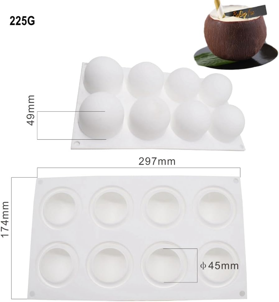 Backzubehör und Werkzeuge, Silikon-Schokoladenform, Silikon-Kugel-Kuchenformen, 3D-Halbkugel, Süssig