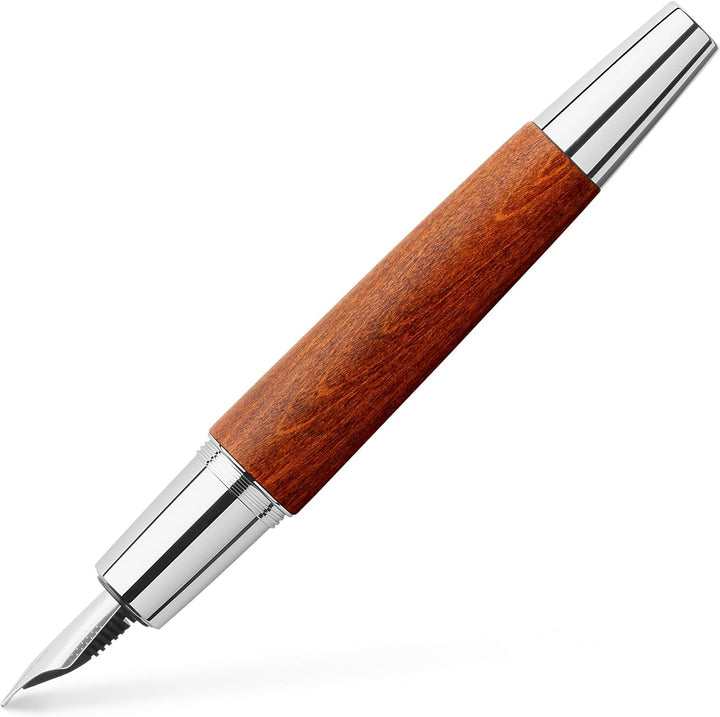 Faber-Castell 148200 - Füller e-motion Holz, braun, Federbreite M, inkl. Geschenkverpackung und Konv