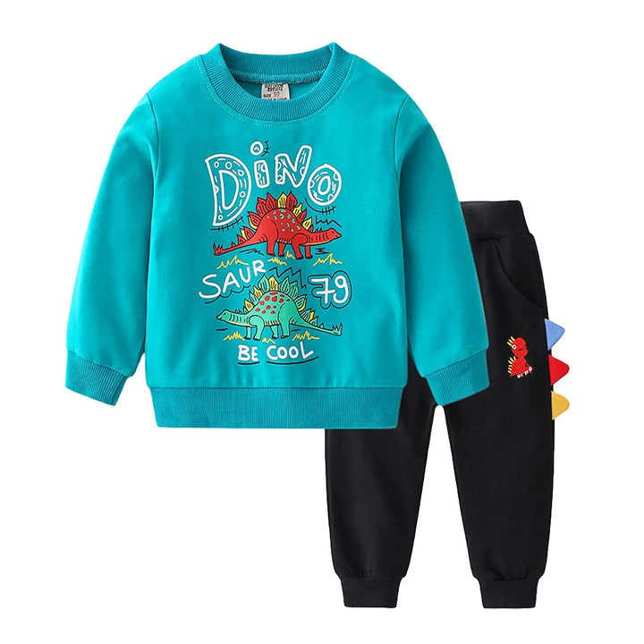 Volunboy Baby Jungen Dinosaurier kleidung, Kinder Pullover Jogginganzug Sweatshirt Langarmshirt und