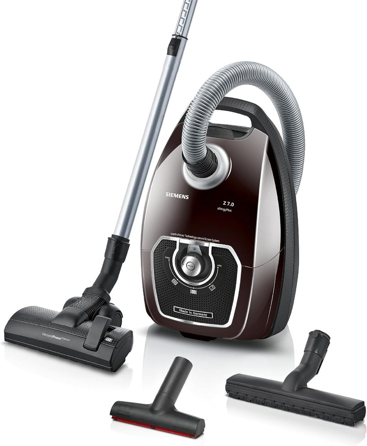 Siemens Staubsauger mit Beutel Z 7.0 VSZ7A400, ideal für Allergiker, Hygiene-Filter Plus, leise, Bod
